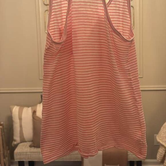 LOFT Pink White Stripe Racerback Pocket Tank Top Tee Size XS - Picture 6 of 6